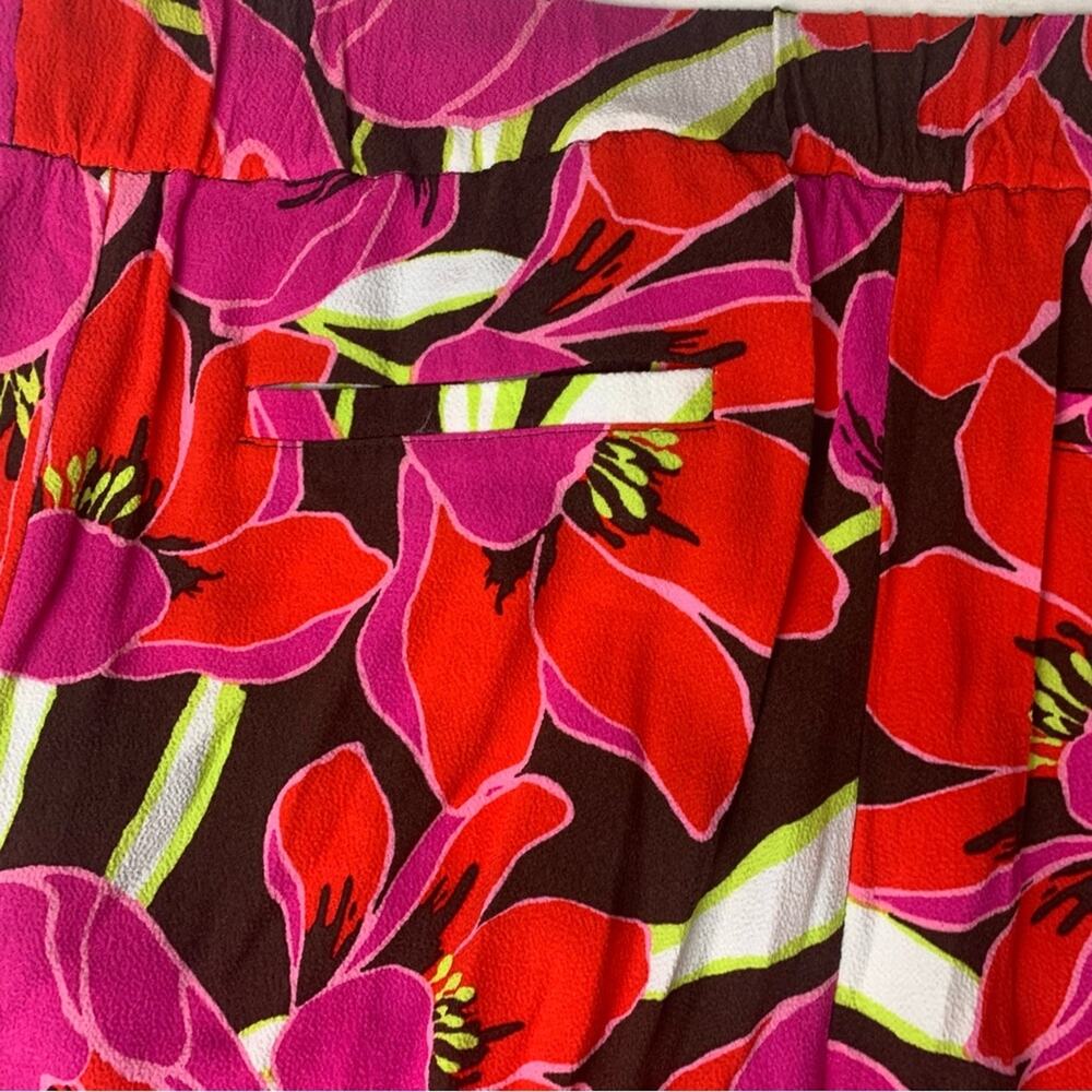 Kate Spade size 6 Red Pink Floral Pants tropical Hutton Rio de Janeiro farm - Picture 6 of 11
